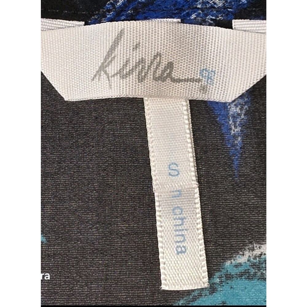 Kirra Womans Small Top Feathers Blue Green Summer Boho Sheer Layering - Picture 6 of 6